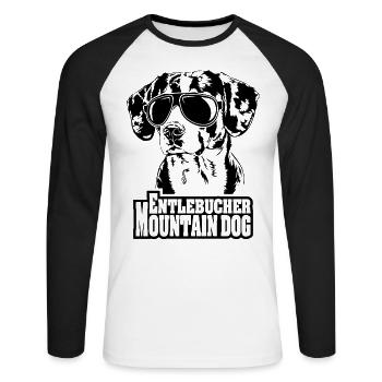ENTLEBUCHER MOUNTAIN DOG cool sunglasses dogs - Unisex Long Sleeve Baseball T-Shirt - white/black - Front - Nik (191cm)