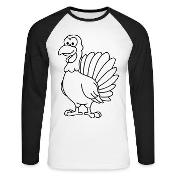 Truthan Comic Animal - Unisex Long Sleeve Baseball T-Shirt - white/black - Front - Nik (191cm)