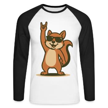 Rock'n'Roll Nutcracker - Unisex Long Sleeve Baseball T-Shirt - white/black - Front - Nik (191cm)