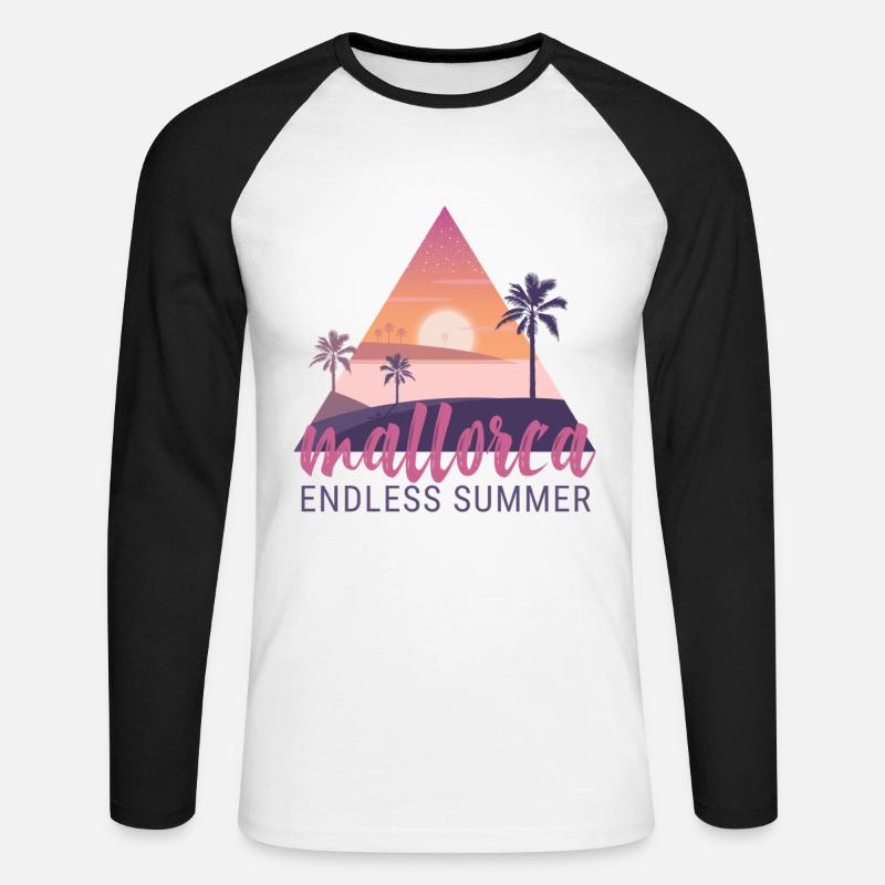 Mallorca Endless Summer Sunset - Unisex Baseballshirt langarm - Weiß/Schwarz
