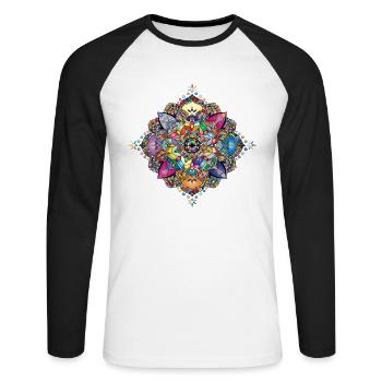 Beautiful pattern - Unisex Long Sleeve Baseball T-Shirt - white/black - Front - Nik (191cm)