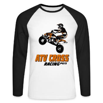 Quad Racing - ATV Racer - T-shirt baseball manches longues Homme - blanc/noir - Devant - Nik (191cm)