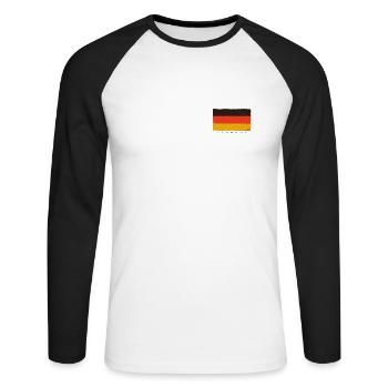 Allemagne Flagge Deutsche Flagge Germany Deutsch - T-shirt baseball manches longues Homme - blanc/noir - Devant - Nik (191cm)