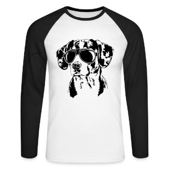 ENTLEBUCHER MOUNTAIN DOG Lunettes de soleil Chiens Wilsigns - T-shirt baseball manches longues Homme - blanc/noir - Devant - Nik (191cm)