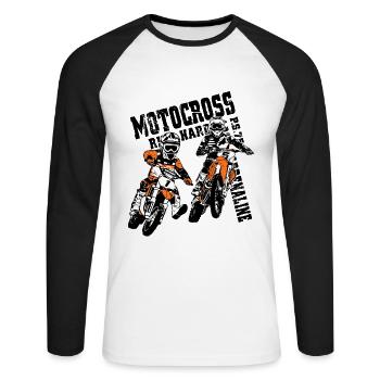 Kinder Motocross - KIDS MX - T-shirt baseball manches longues Homme - blanc/noir - Devant - Nik (191cm)