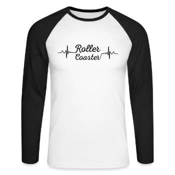 Heart Beat Roller Coaster - Unisex Baseballshirt langarm - Weiß/Schwarz - Vorne - Nik (191cm)