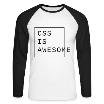 css est génial webdesign - T-shirt baseball manches longues Homme - blanc/noir - Devant - Nik (191cm)