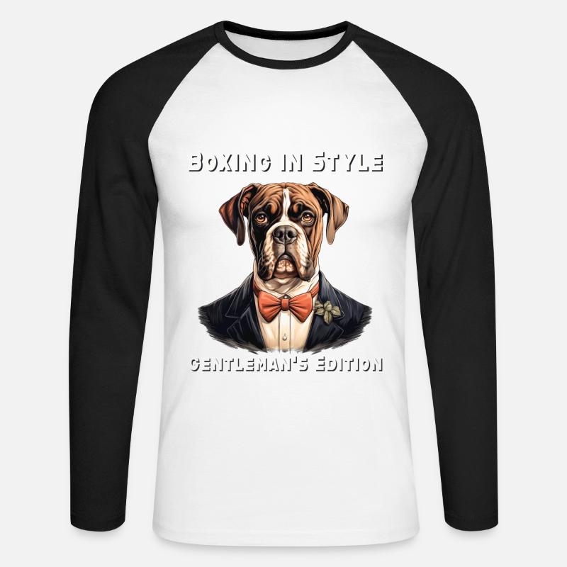 Boxen mit Stil - Unisex Baseballshirt langarm - Weiß/Schwarz