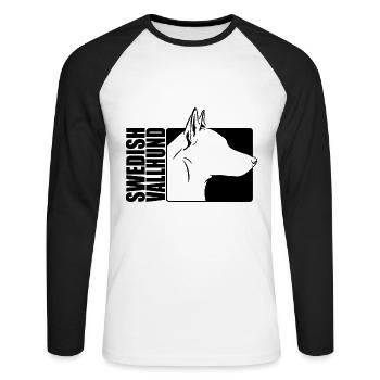 Suédois Vallhund Profil Chiens Chien Wilsigns - T-shirt baseball manches longues Homme - blanc/noir - Devant - Nik (191cm)