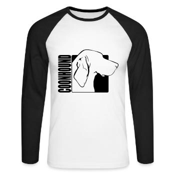 Coonhound Profile Dogs Dog Wilsigns - Unisex Long Sleeve Baseball T-Shirt - white/black - Front - Nik (191cm)