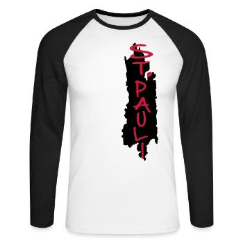 st.pauli - Unisex Long Sleeve Baseball T-Shirt - white/black - Front - Nik (191cm)