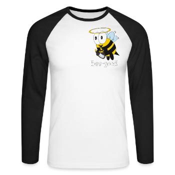 bee good - Unisex Baseballshirt langarm - Weiß/Schwarz - Vorne - Nik (191cm)