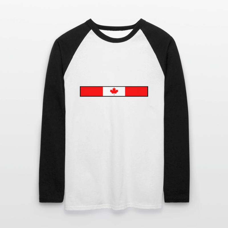 Drapeau du Canada T-shirt baseball manches longues Homme