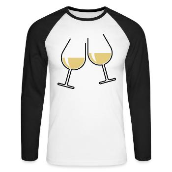 XZwei Beliebte Geschenke (Twocoloured) - Unisex Baseballshirt langarm - Weiß/Schwarz - Vorne - Nik (191cm)