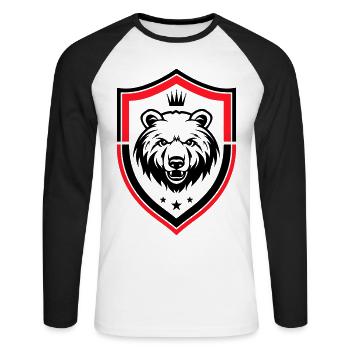 Grizzly Bear Coat of Arms Icon - Unisex Long Sleeve Baseball T-Shirt - white/black - Front - Nik (191cm)
