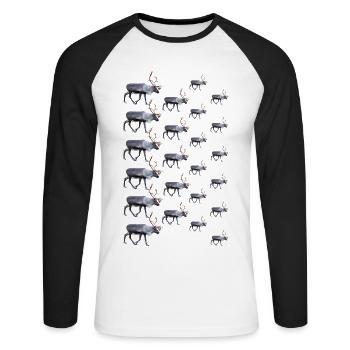 renne - T-shirt baseball manches longues Homme - blanc/noir - Devant - Nik (191cm)