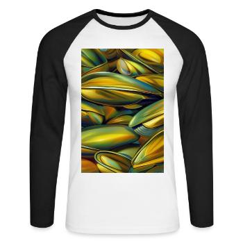 Mussels - Unisex Long Sleeve Baseball T-Shirt - white/black - Front - Nik (191cm)