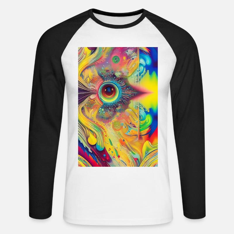 Abstrakte Kunst - Unisex Baseballshirt langarm - Weiß/Schwarz