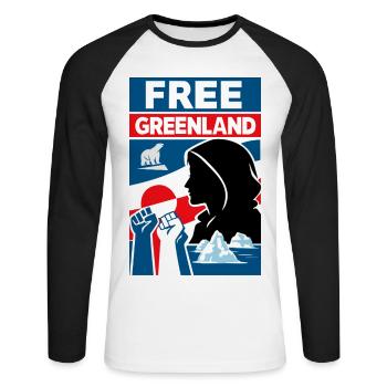 Free Greenland - Unisex Long Sleeve Baseball T-Shirt - white/black - Front - Nik (191cm)