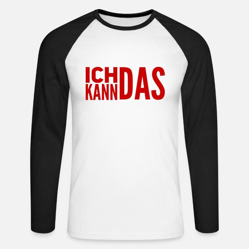 ich bin ein Könner - Unisex Baseballshirt langarm - Weiß/Schwarz