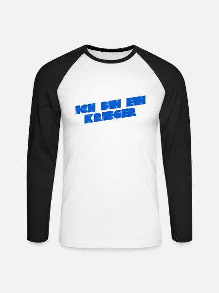 ich bin ein Krieger - Unisex Baseballshirt langarm - Weiß/Schwarz