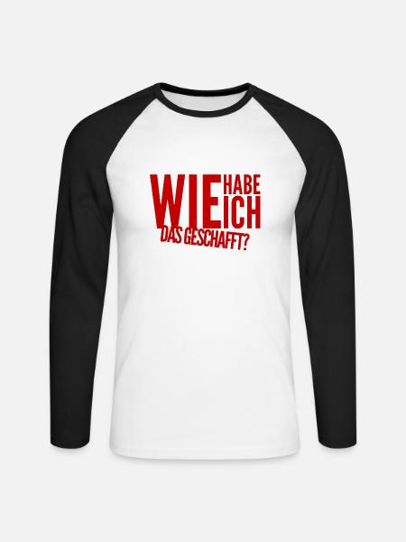 es ist geschafft - Unisex Baseballshirt langarm - Weiß/Schwarz