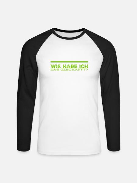 geschafft - Unisex Baseballshirt langarm - Weiß/Schwarz