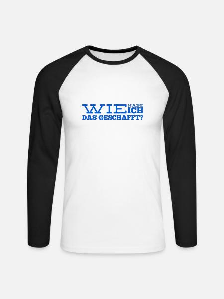 wie konnte das geschehen? - Unisex Baseballshirt langarm - Weiß/Schwarz