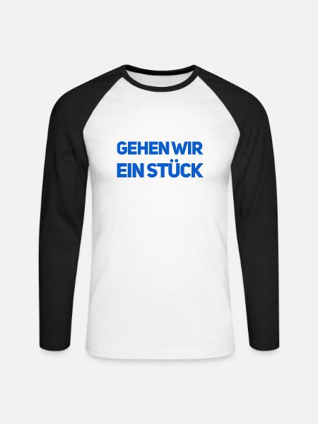 Lust auf einen Spaziergang? - Unisex Baseballshirt langarm - Weiß/Schwarz