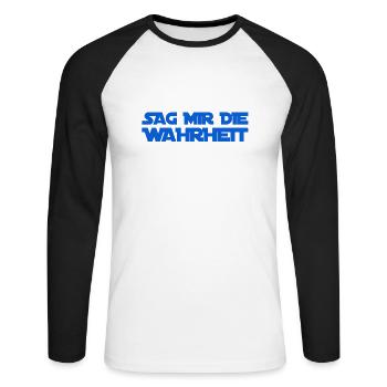 die Wahrheit geht immer - Unisex Baseballshirt langarm - Weiß/Schwarz - Vorne - Nik (191cm)