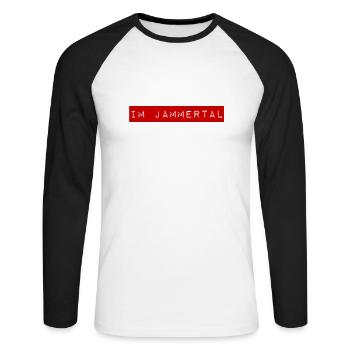 ich lebe im Jammertal - Unisex Baseballshirt langarm - Weiß/Schwarz - Vorne - Nik (191cm)