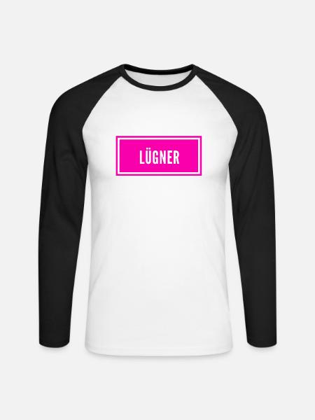 so sieht ein Lügner aus - Unisex Baseballshirt langarm - Weiß/Schwarz