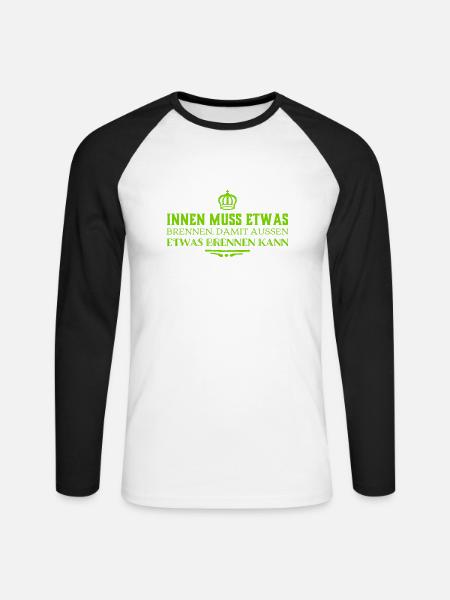 ich inspiriere andere - Unisex Baseballshirt langarm - Weiß/Schwarz