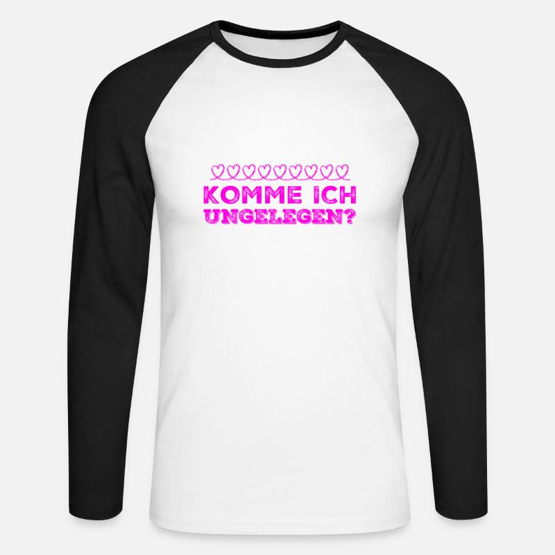 passt es gerade? - Unisex Baseballshirt langarm - Weiß/Schwarz