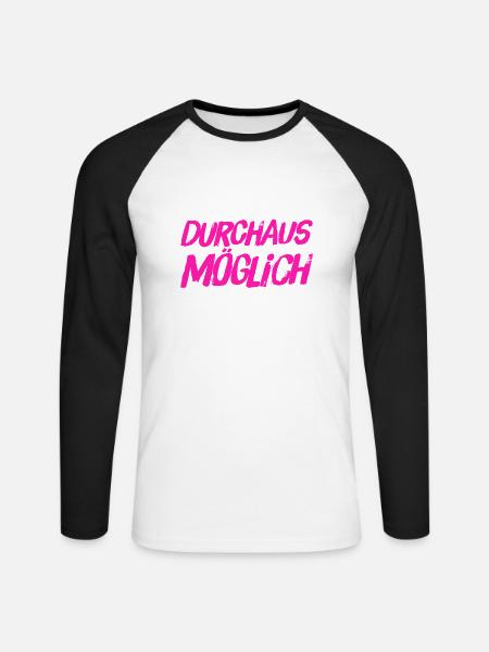 vielleicht ist es möglich - Unisex Baseballshirt langarm - Weiß/Schwarz