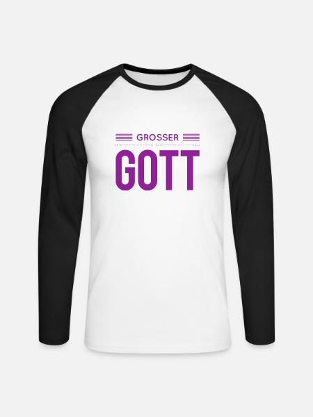 ach du grüne Neune - Unisex Baseballshirt langarm - Weiß/Schwarz