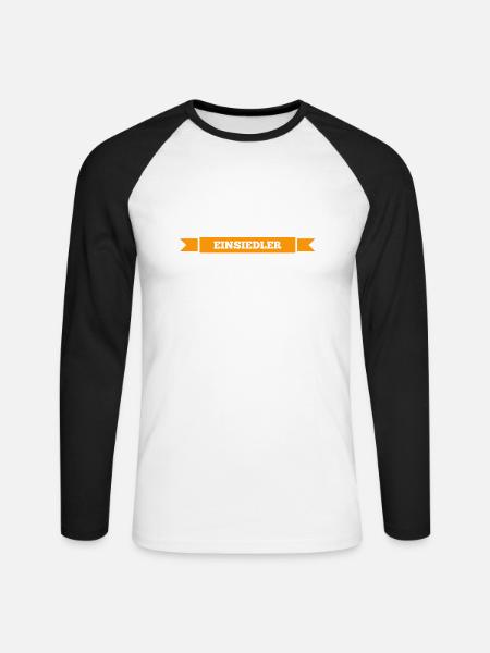 ich lebe allein - Unisex Baseballshirt langarm - Weiß/Schwarz