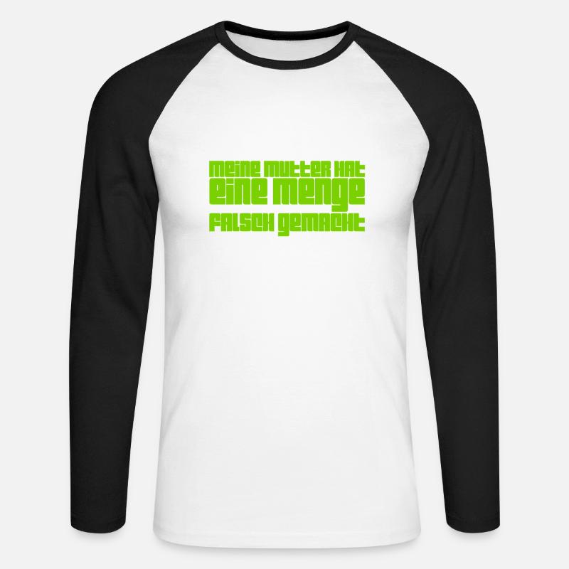 meine Mutter hat Fehler gemacht - Unisex Baseballshirt langarm - Weiß/Schwarz
