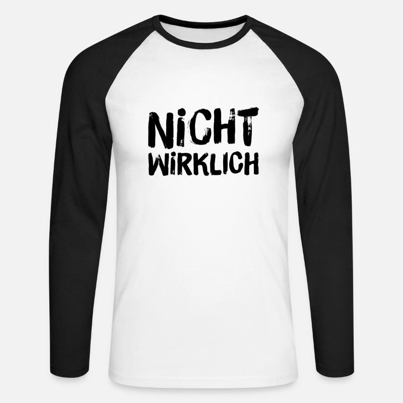 ich will das nicht - Unisex Baseballshirt langarm - Weiß/Schwarz
