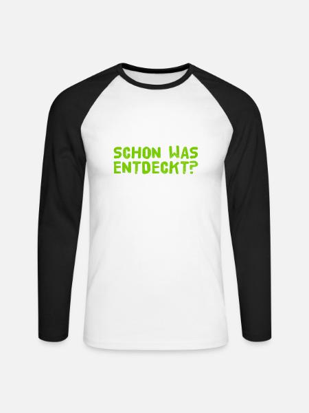 Bist du ein Entdecker? - Unisex Baseballshirt langarm - Weiß/Schwarz