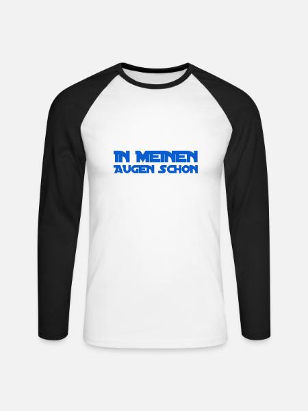 das ist meine Sicht - Unisex Baseballshirt langarm - Weiß/Schwarz