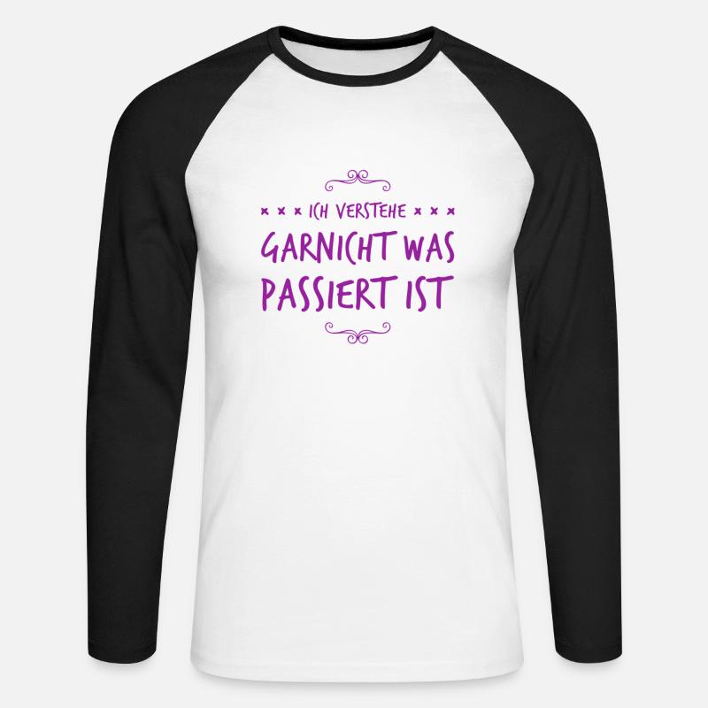 unverständlich - Unisex Baseballshirt langarm - Weiß/Schwarz