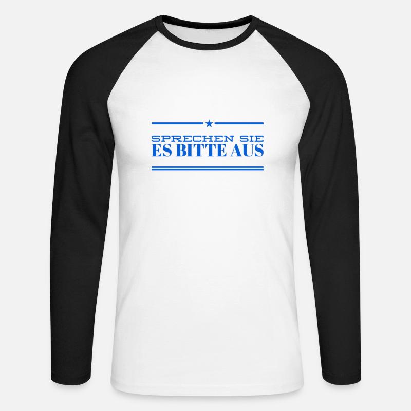 sagen sie es bitte - Unisex Baseballshirt langarm - Weiß/Schwarz