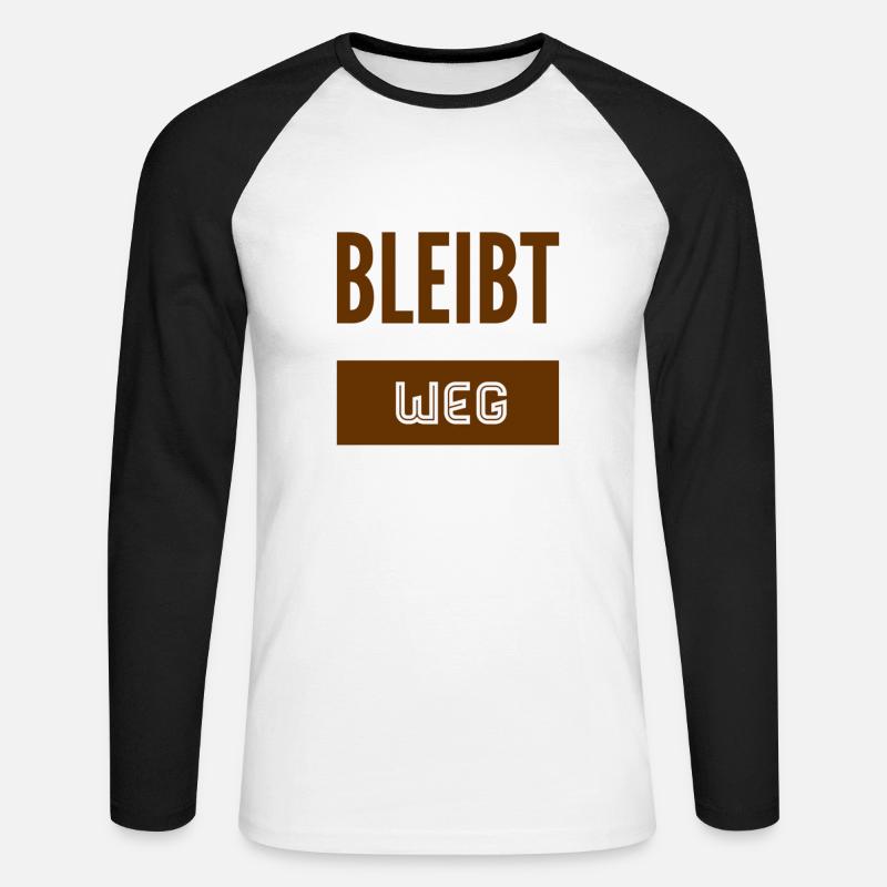 bitte halten sie Abstand - Unisex Baseballshirt langarm - Weiß/Schwarz