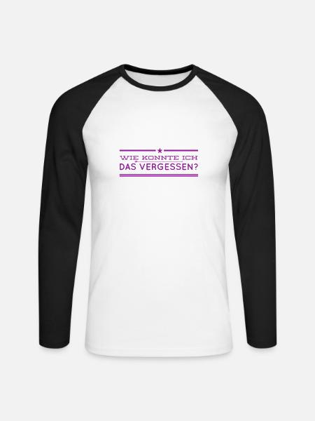 ich bin konfus - Unisex Baseballshirt langarm - Weiß/Schwarz