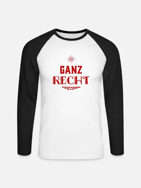 volle Zustimmung - Unisex Baseballshirt langarm - Weiß/Schwarz