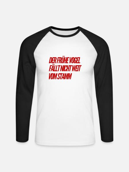 über Vögel und Stämme - Unisex Baseballshirt langarm - Weiß/Schwarz