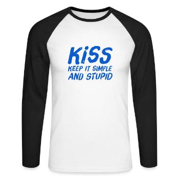 simple is great - Unisex Long Sleeve Baseball T-Shirt - white/black - Front - Nik (191cm)