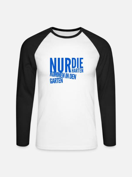 ab in den Garten - Unisex Baseballshirt langarm - Weiß/Schwarz