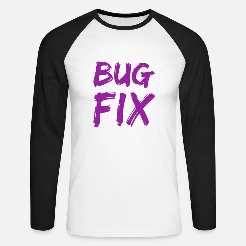 Bugfix - Unisex Baseballshirt langarm - Weiß/Schwarz